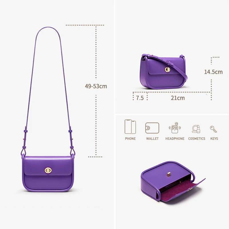 BAFELLI 2024 Women's NEW TREND LEATHER SADDLE BAGS FASHION STYLE ORIGINAL DESIGNER BRAND CASUAL CROSSBODAY PURSE SHOULDER
