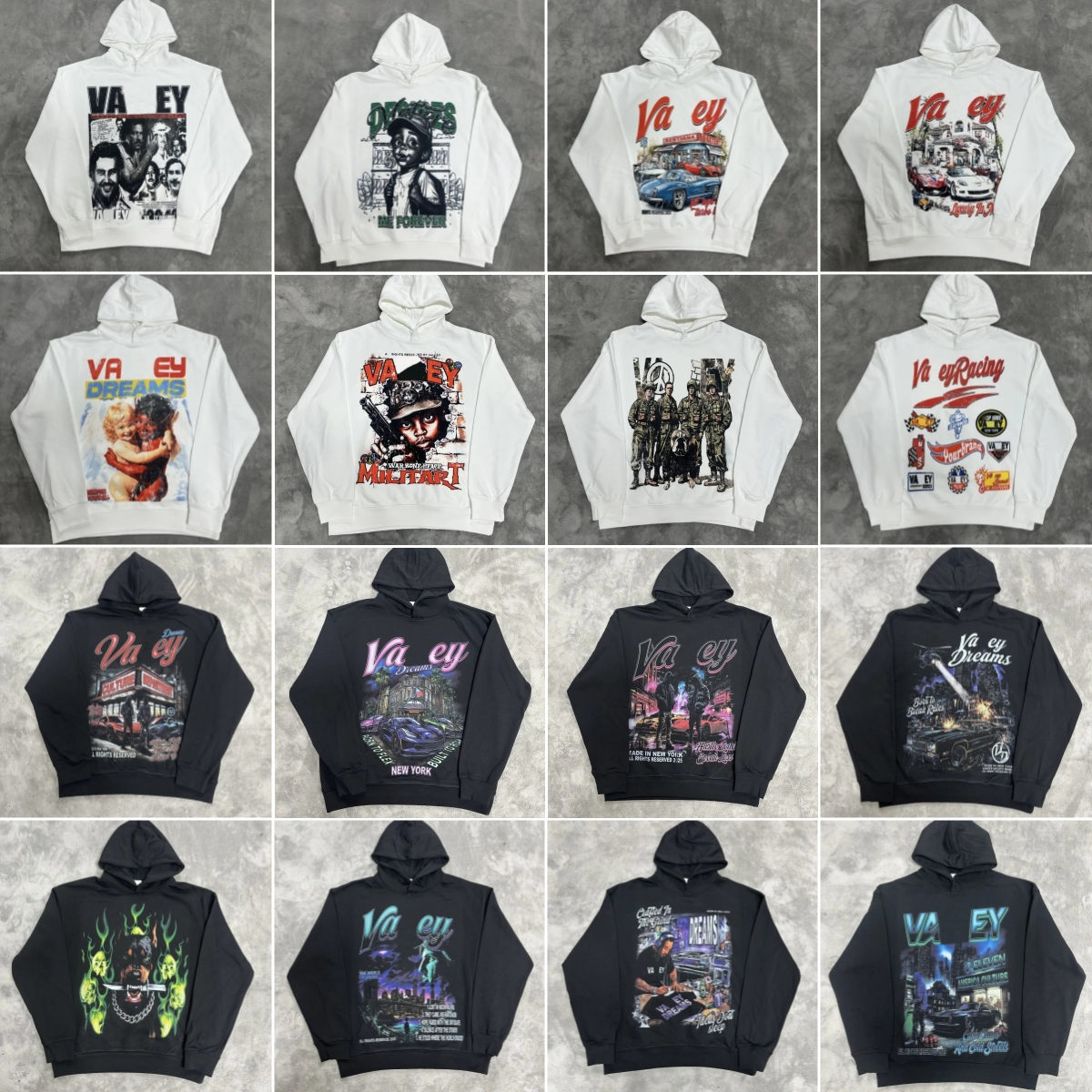 Mens Valley Hoodies designer Harajuku Washing Trend Sweatshirts Casual Streetwear Heavy Water Oversized zip up Hoodie Tracksuit High Quality Fashion Clothing