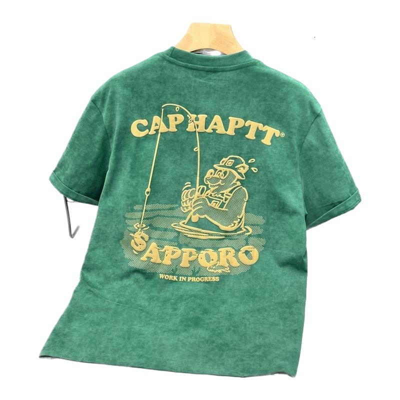 2025 New Designer T-shirt Outdoor Sports Top American short for men's summer haute couture loose fashion label half sleeved printed T-shirt cotto