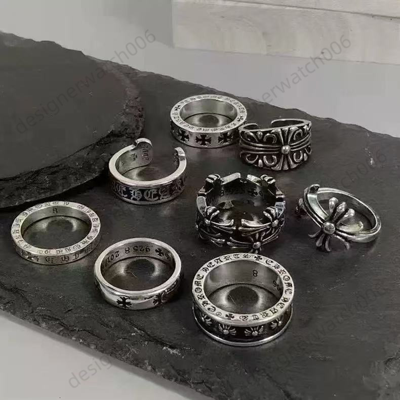 chromes Luxurys Nail Ring Mens Ring Love Rings Designer Fashion Titanium Steel Engraved Letter Pattern Designer Jewelry Ring Engagement Ring Rings for Women box b36