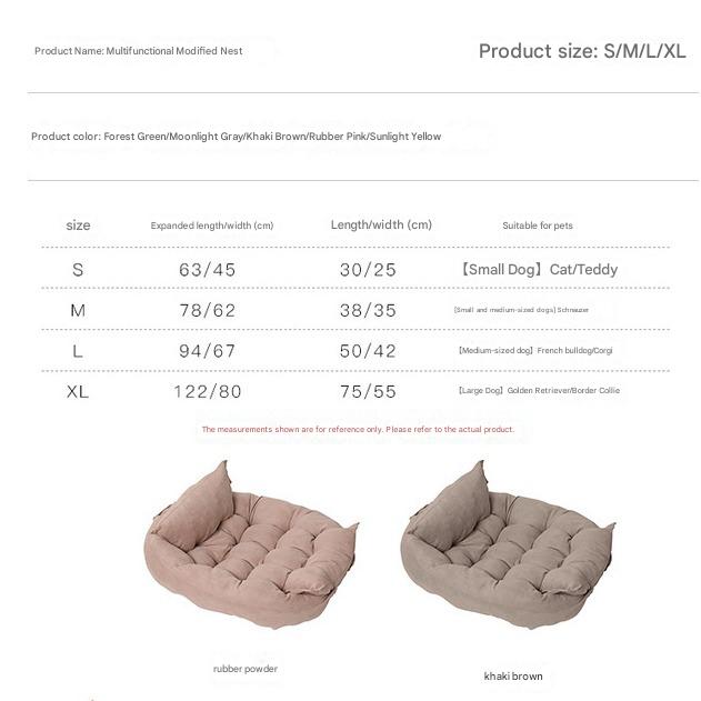 Multifunction Dog Bed Mat 3 IN 1 Dogs Cat Sleeping Sofa Warm Winter Puppy Kitten Nest Kennel Soft Pet Cushion For Cats - view 9