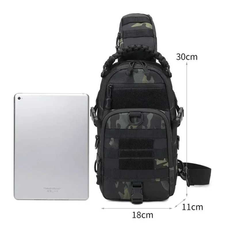 Mens Outdoor Tactical Chest Bag - High Capacity Waterproof One Shoulder Crossbody Sports Bag for Man Tactical BackpackC250407