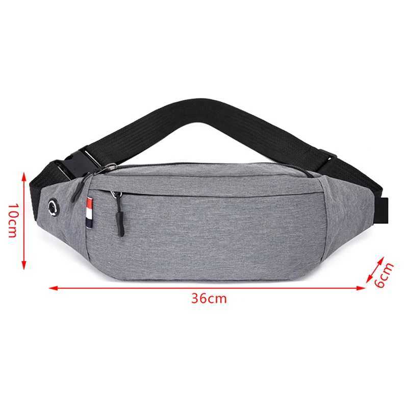 Mens waist bag gray casual functional waist belt bag large waist belt bag mobile phone money belt bag Fanny Travel Hip Z250407