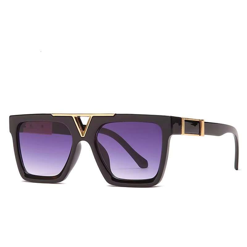 Popular Fashion Vendor Newest Large Square Metal Frame Retro Men Oversized Driving Sunglasses