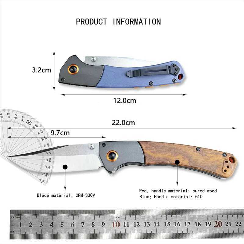 BM 15080 Crooked River 3-color Pocket Knife Outdoor Tactical Hunting Camping Hiking Survival EDC Pocket Knife Mens Gift X250408