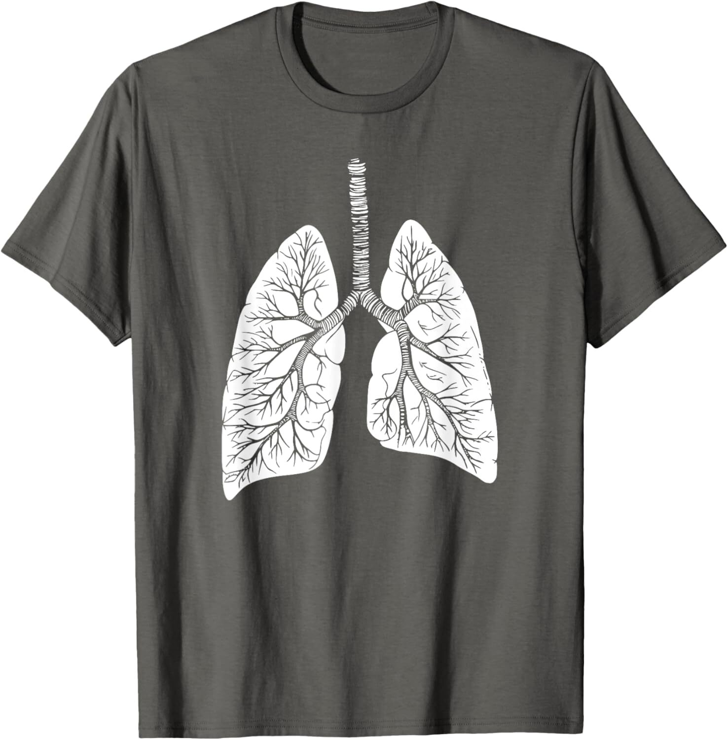 T shirt for Mens Lungs Anatomical White Line for fans of Breathing and Air Graphic Tee Casual Tops Clothes Short sleeve cool