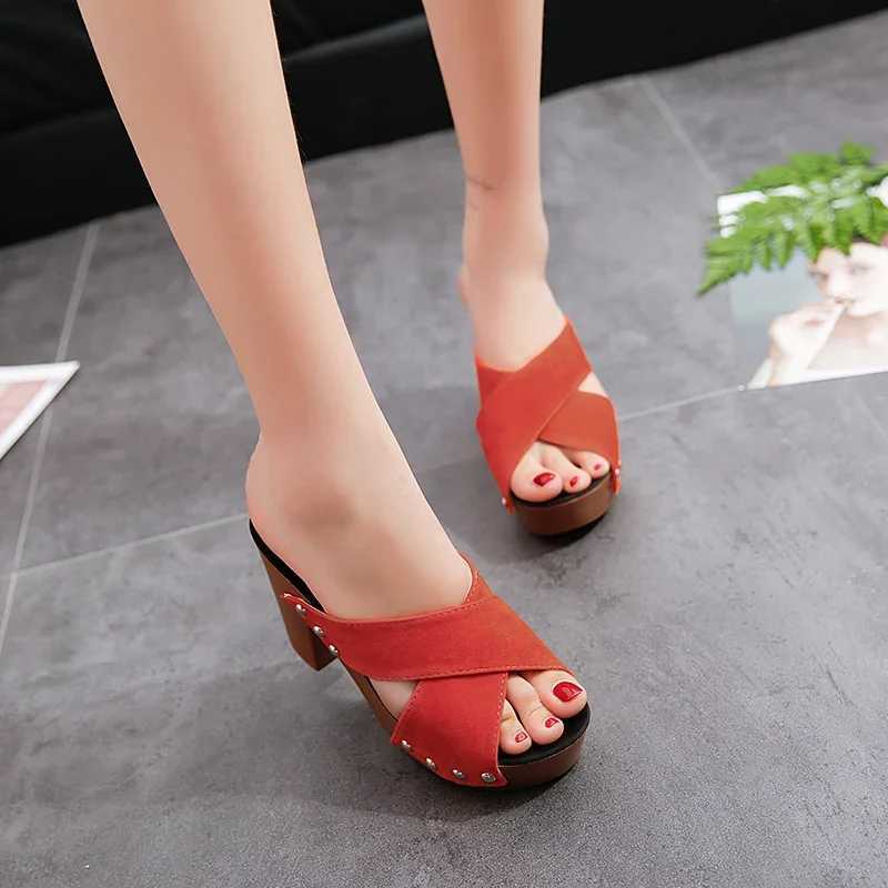 Summer womens sandals square high heels platform casual pump Peep Toe womens elegant womens shoes Zapatos De MujerXJ250407