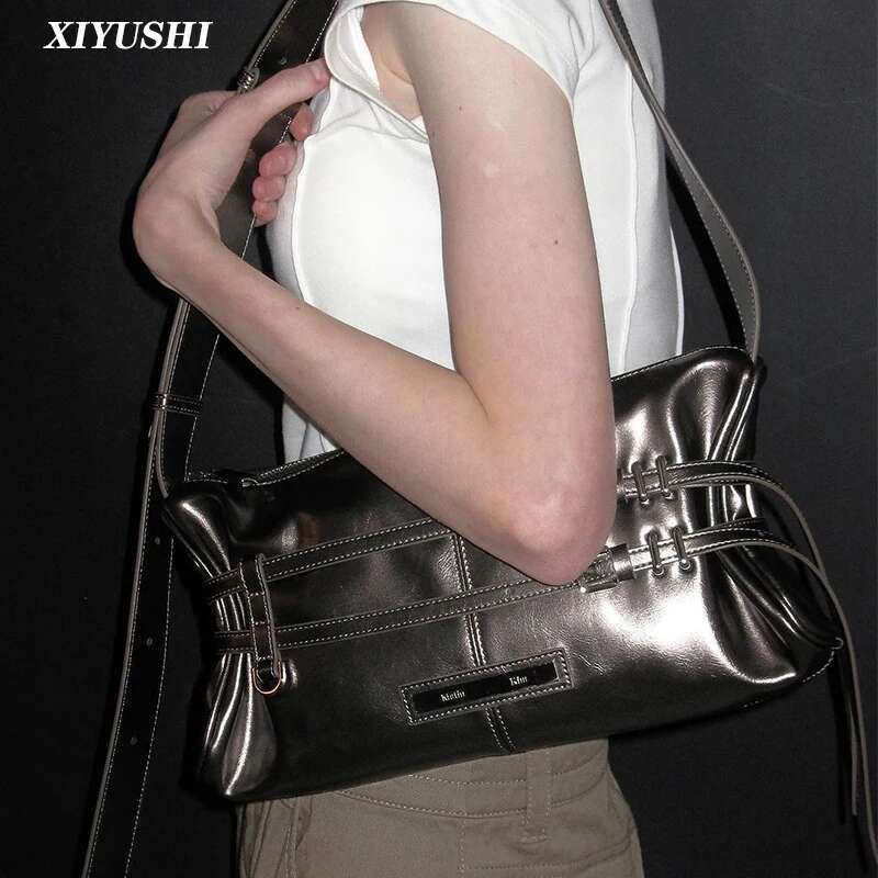 Xiyushi 2025 Pleated Strap One Shoulder Underarm Tote Bag High-End Fashion Light Niche Design Women's Handbag