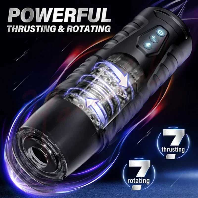 Hannibal Automatic Male Masturbator 7 Thrusting Rotating Modes Masturbator Cup Electric Pocket Pussy For Penis Sex Toy For MenXJ250408