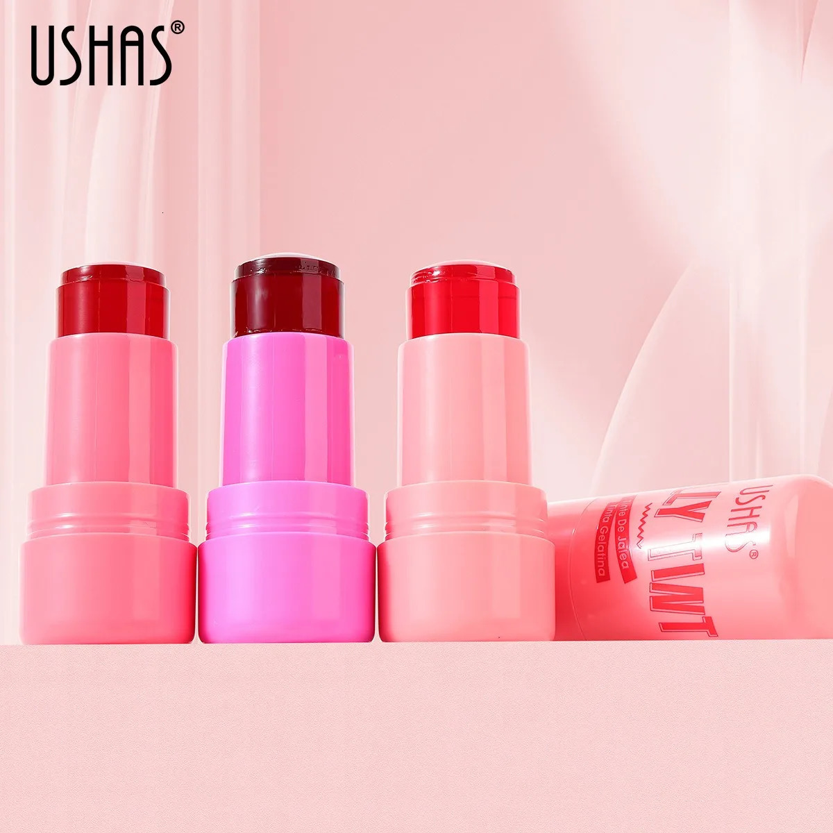 Milk jelly powder blusher stick lipstick waterbased gloss matte eye shadow longlasting bright contour red makeup 250325