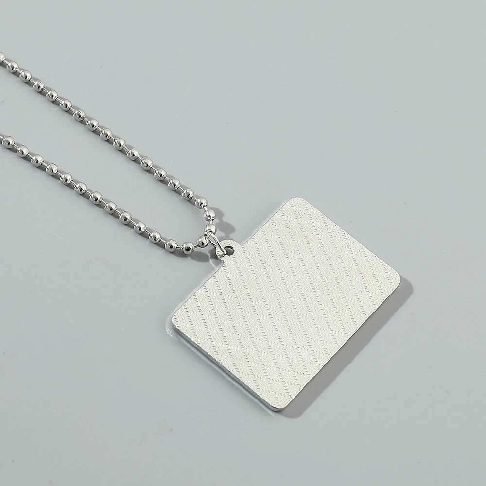 Cool Hi My Name Is Slim Shady Square Pendant Necklaces for Men Boys Personzed Accessory Bead Chain Jewelry Gifts for FriendsC250407