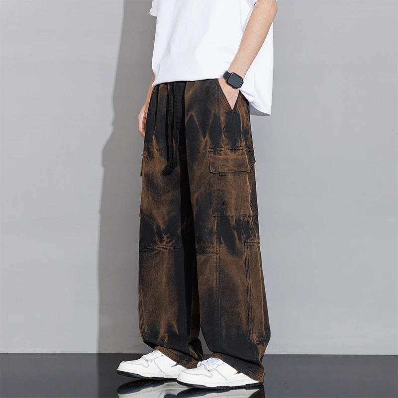 SpringSummer Cotton Goods Casual Large Pocket Mens Clothing Drawstring Fashion Woolen Pants YBJYF2521 250403