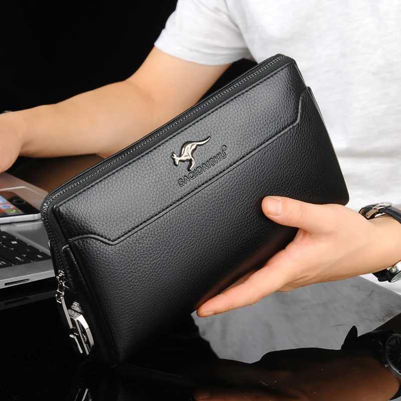 New Mens Long Business Wallet PU Leather Zipper Handbag Mobile Bag Money Organizer Fashionable Casual Clutch for Men H2511071