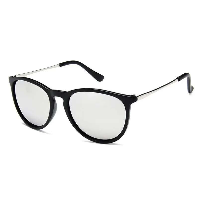 Popular Metal Frame Vintage Women Men Round Sun Eye Glasses for Male Female Reflective Film Sunglasses