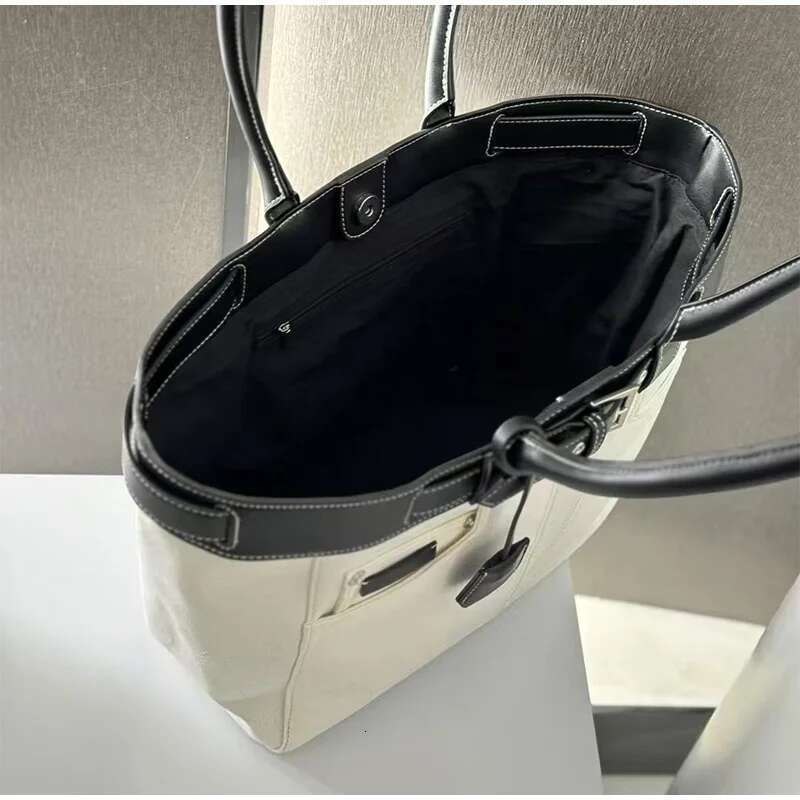 Large Capacity Fashion French tote Belt Buckle Sewing Versatile Handbag Women's Commuter Work Shopping Bag