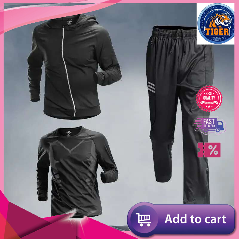 Ddmytiger Ddmytiger Running Fiess Quick Dry Loose Fit Outdoor Training Jacket Morning Runs Autumn Spring Men S Sportswear Set