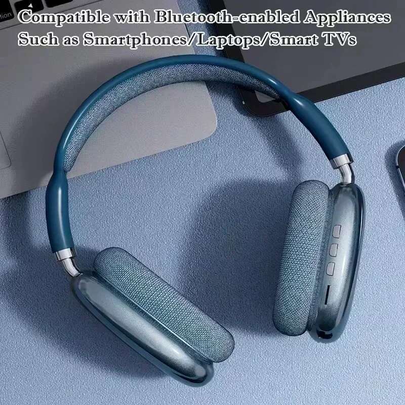 New P9Pro Max Wireless Bluetooth Headphones Noise Cancelg Mic Over Ear Sports Gaming With TF Card Slot Headset Earphone