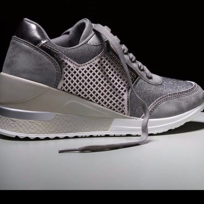 2025 New Style Women Wedges Sneakers Lace - Up Breathable Sports Casual Platform Female Footwear Ladies Vulcanized Shoes
