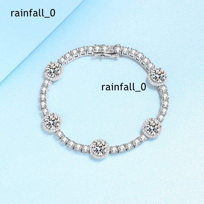 Women Wedding Chain 925 Silver Gemstone Ice Bracelet Jewelry Luxury Fine Moissanite Cluster Diamond Tennis Bracelet