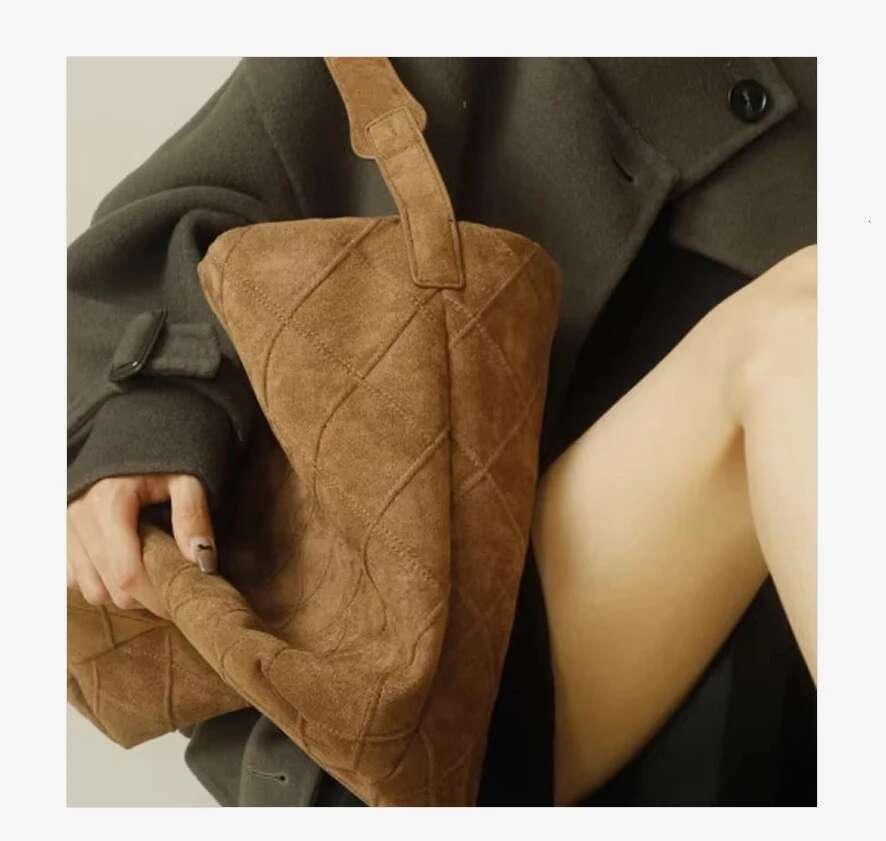 2025 Vintage Fashion High Quality Frosted Suede One Shoulder Women's Bag Casual Simple Versatile Famous Designer Leather Handbag