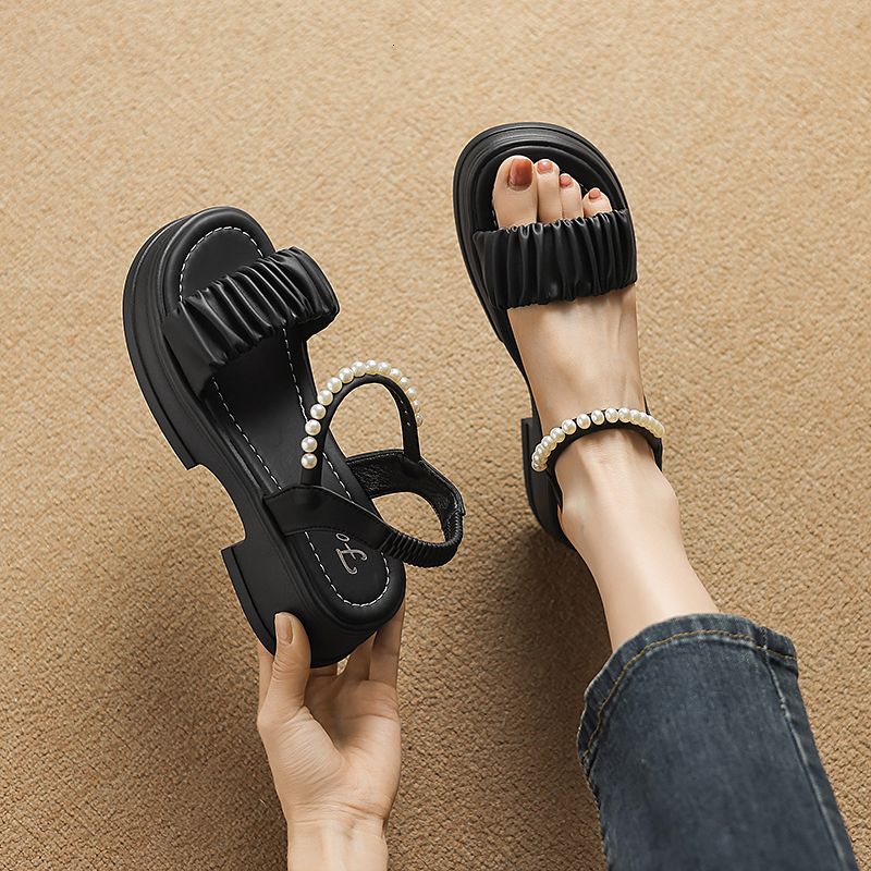 2025 New World Women's Shoes Pearl Sandals Summer New Designer Multi functional Fairy Matching Beach Sandals1
