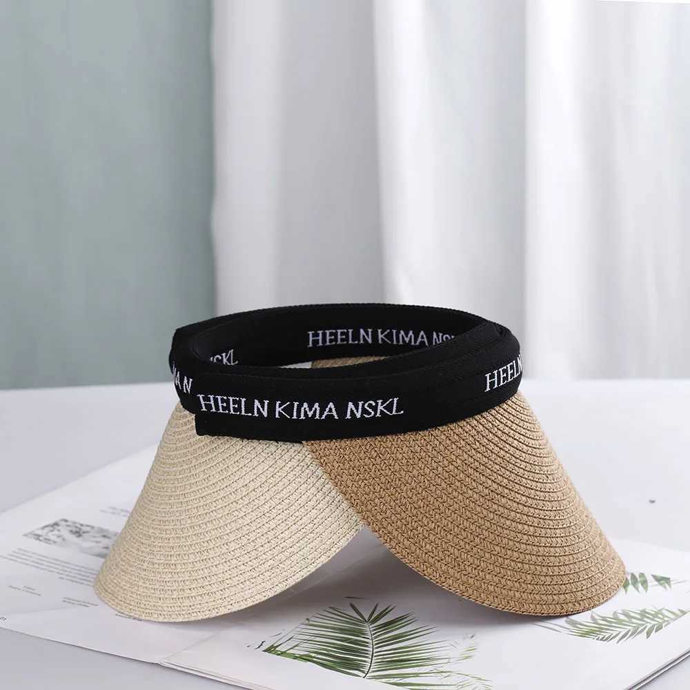 2022 hot sa Summer lady pty Top Sun Visor Hat Summer straw Wide Brim tter Sun s UV Protection Hat For wen Beach hatC250407