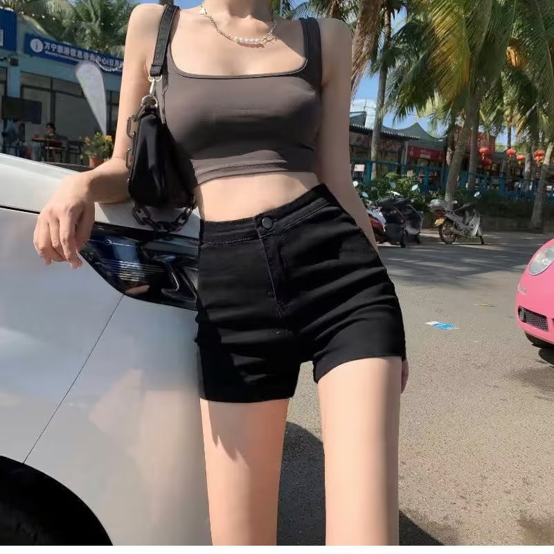 New Designer Shorts Cowboy Shorts Women A-line Tight Fitting Summer High Waisted Slimming Ins Spicy Girl Style Outer Wear Buttocks Wrapped Straight Le