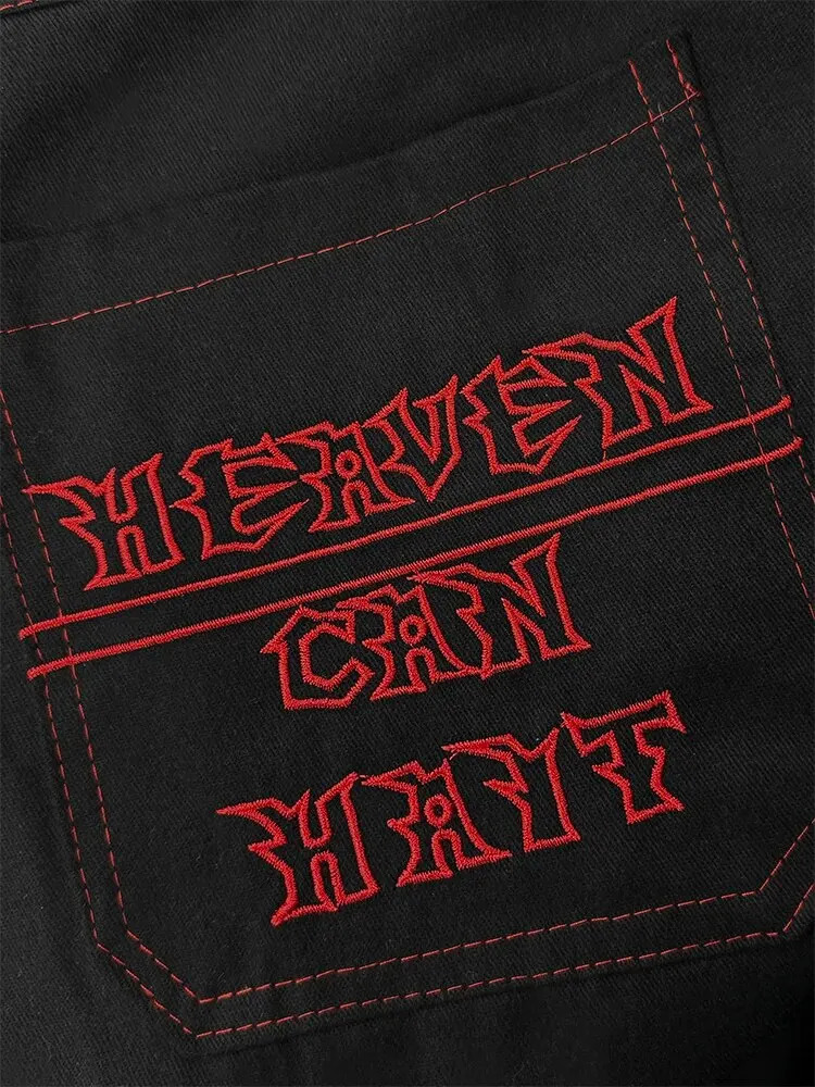 Mens Cotton Fashion Fully Embroidered Skeleton Loose Straight Casual Jeans Street Hip Hop Y2K Retro Pants 250401