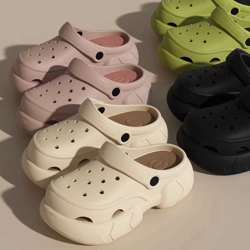 Thick soled 7.0cm EVA sandals womens hole sandals womens 2023 new two beach garden shoes sliderXJ250407