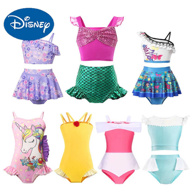 Disney Princess Mermaid Mirabel Isabella Swimsuit Set Girl Summer Beachwear Pool Party Kids Anna Elsa Rapunzel Swimwear Bathing Suit X250408