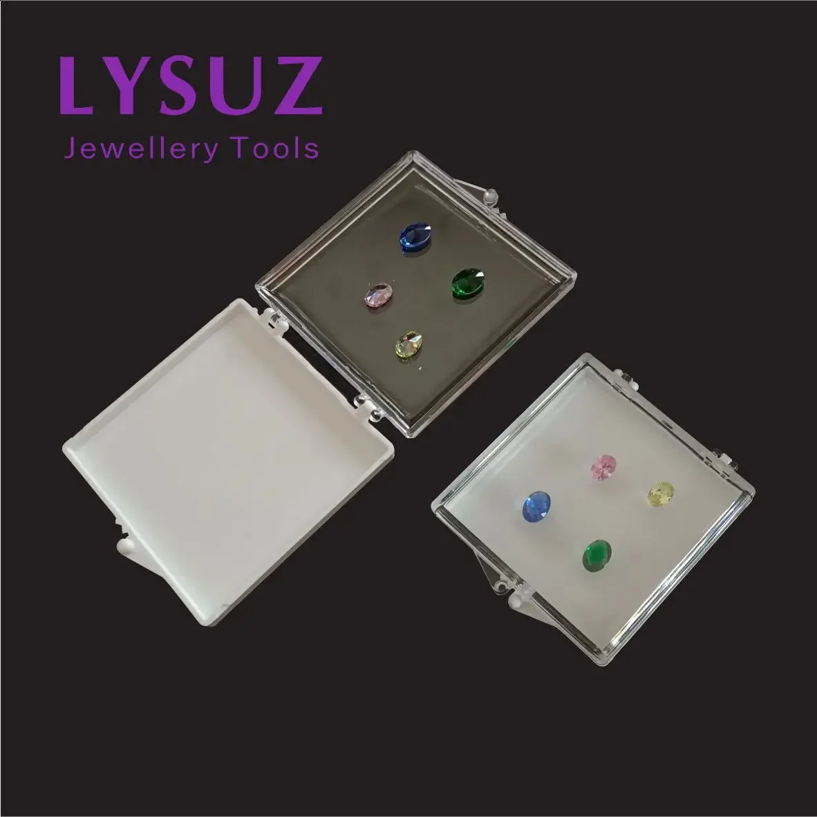 10pcs Adhesive Gems Box Diamond Display Box Show Case Packaging Tray Jewelry Acrylic Sticky Small Gemstone Modeling 250407