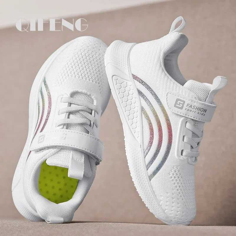 Cute girls casual shoes white mesh sports shoes students summer socks fashionable childrens sports shoes Tenis running autumn W250407