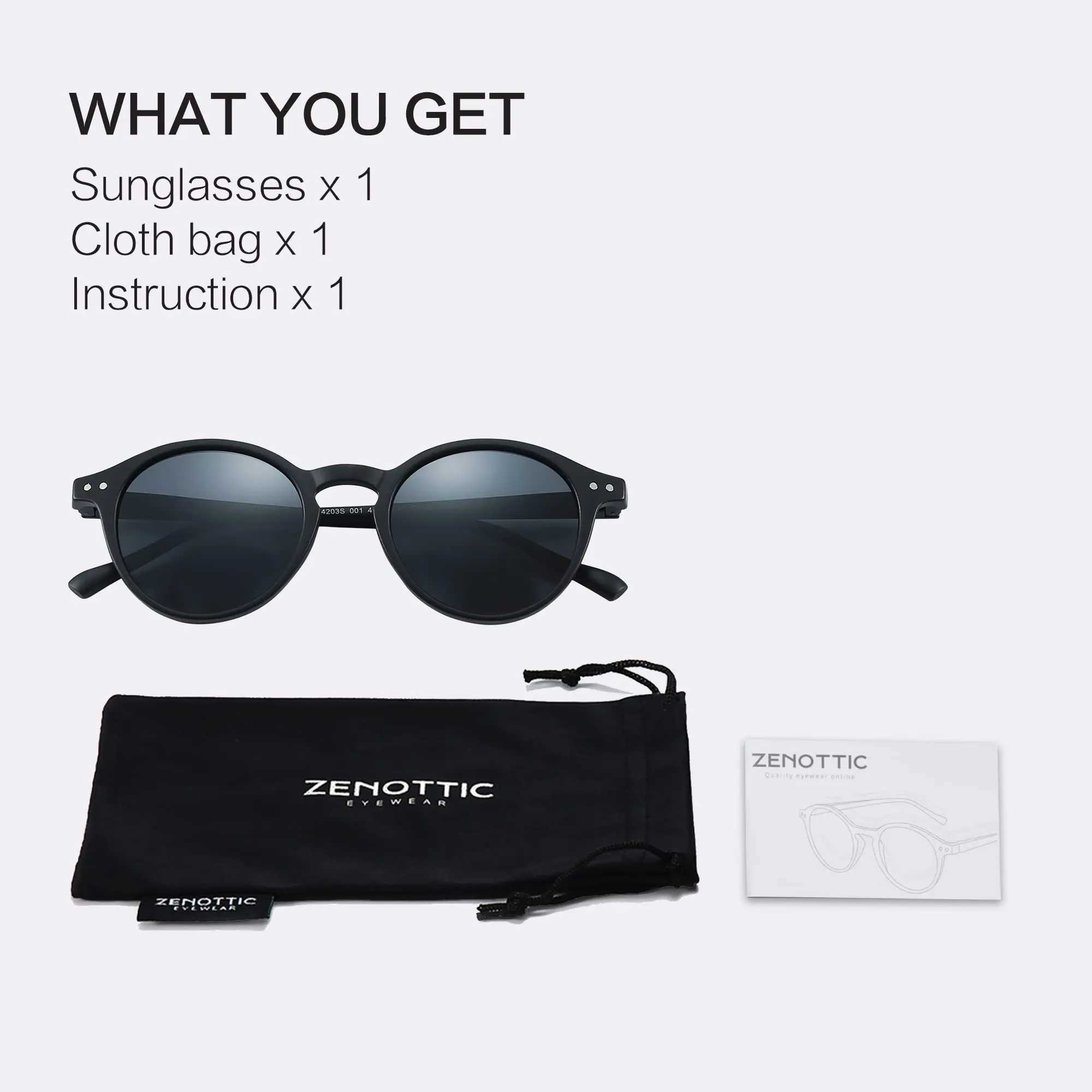 ZENOTTIC Retro Polarized Sunglasses 2023 2024 Mens Retro Small Round Frame Sunglasses Polarized Lens UV400 Goggles W250408