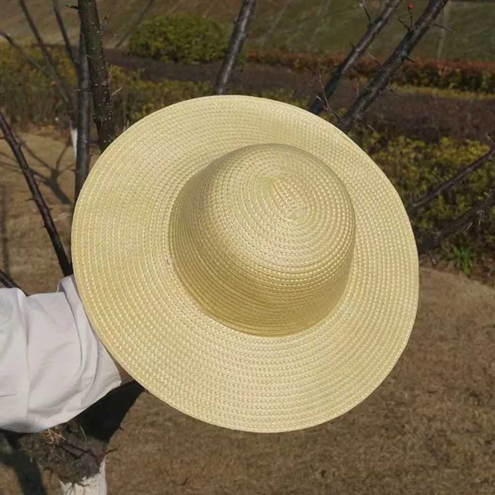 Simp Wide Brim Straw Hats Large With Windproof Rope UV Protection Fishing s FarmC250407