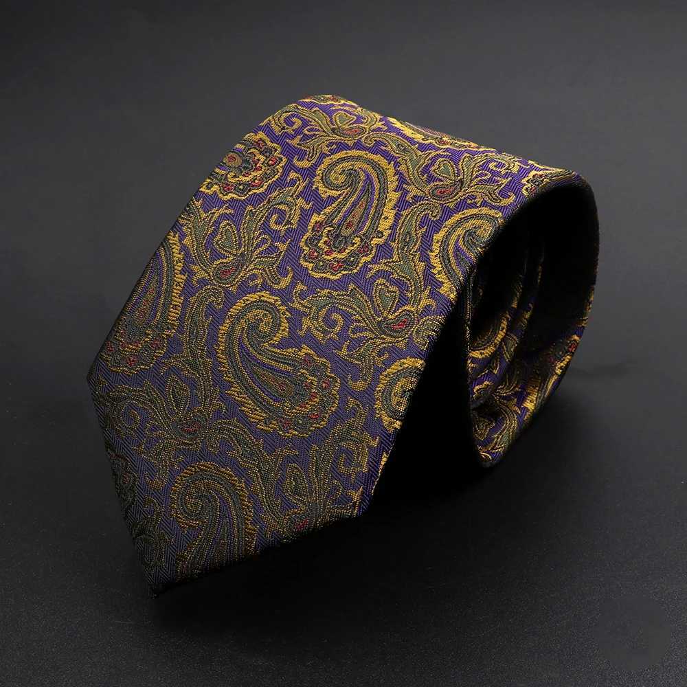New Design Men Tie Brown Striped Ties Paisley Flower Neckties Men Business Dropsing Gro Wedding Collar Accessories Gift X250407