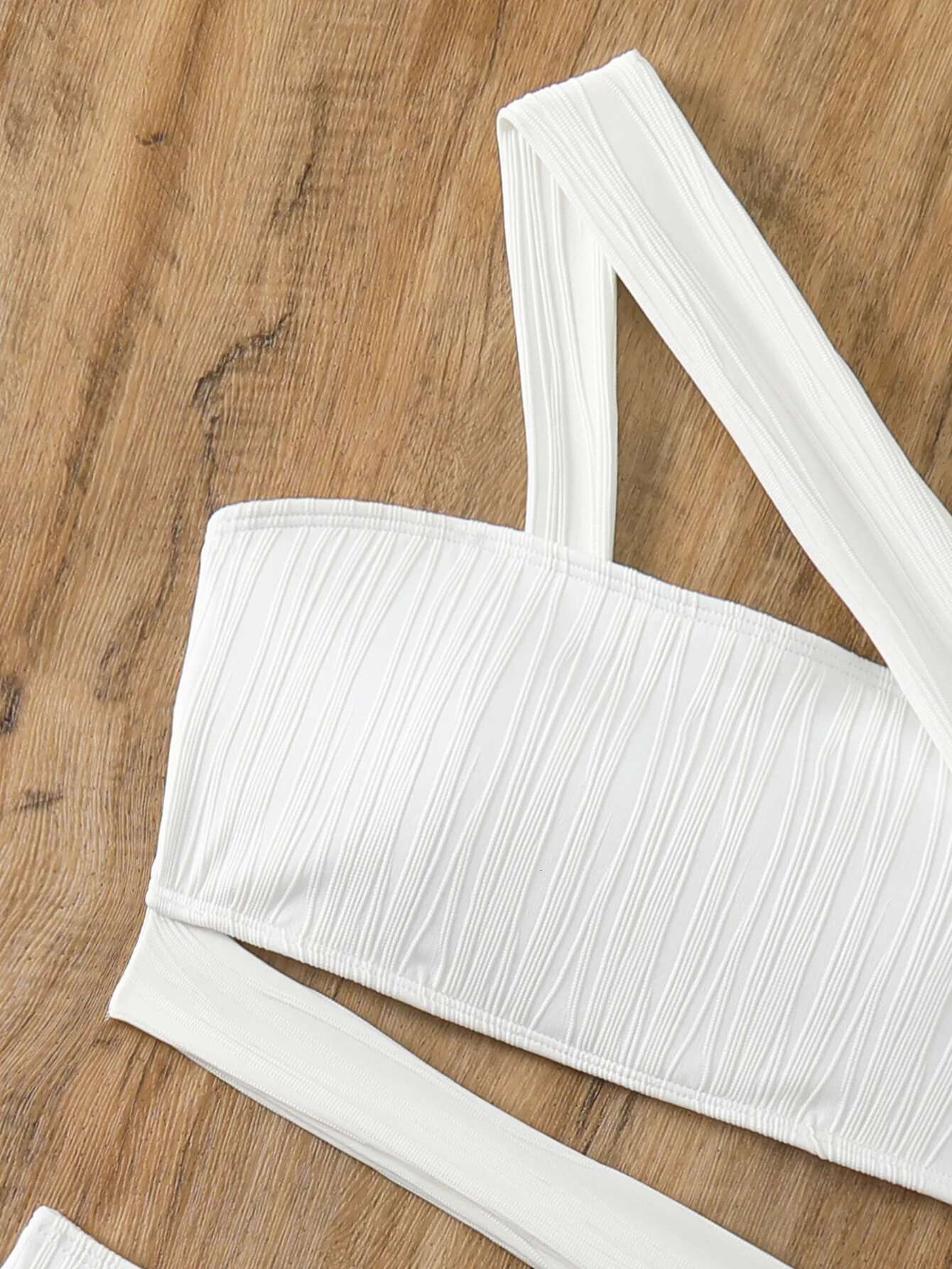 Dongdumaoyi Sexy One Shoulder Bikinis Sets Women White Hollow Out Push Up High Waist Swimsuit Summer Bathing Suit Two Piece Swimwear