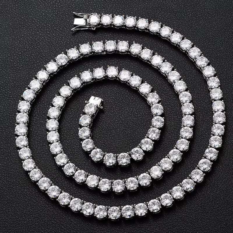 100% pure sier spodumene tennis necklace tested with sparkg high-end jewelry and GRA certificate chain