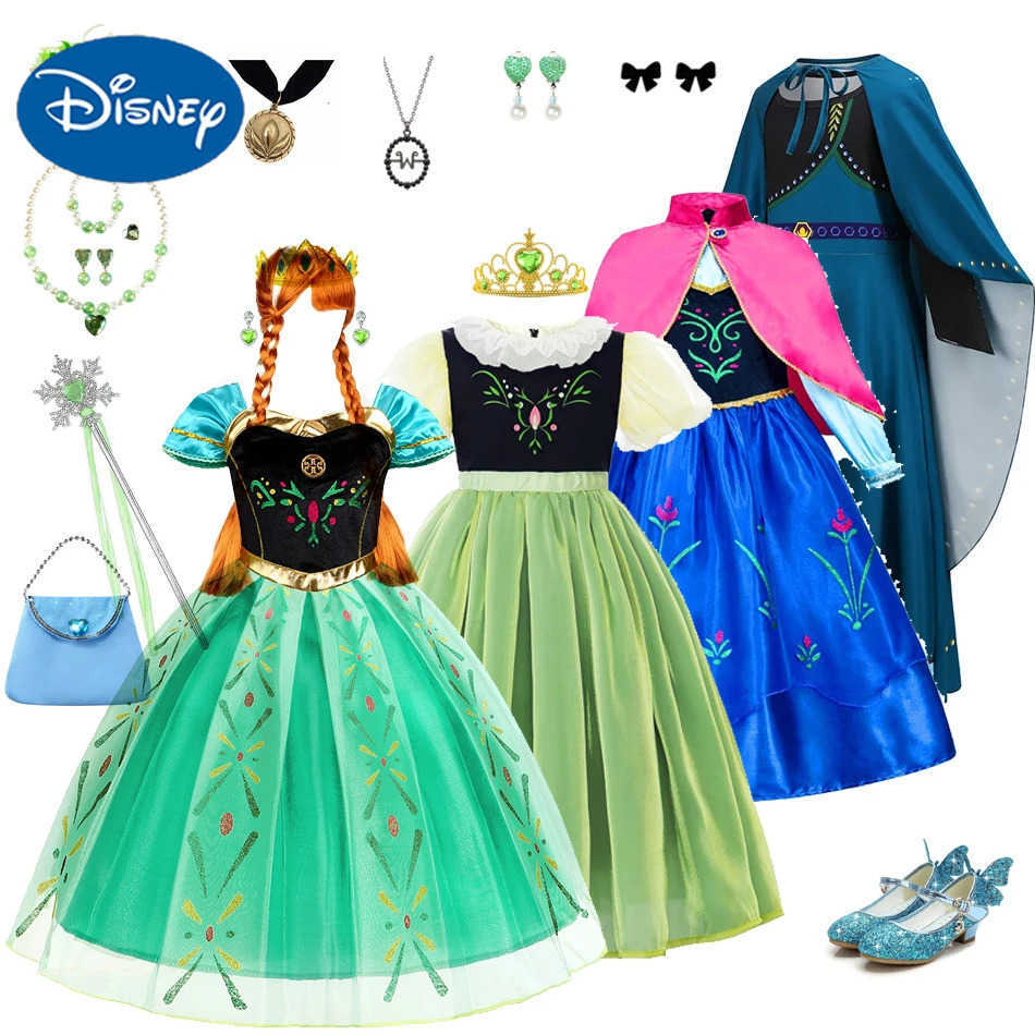 Disney Anna dress childrens summer clothing childrens princess dress X250408