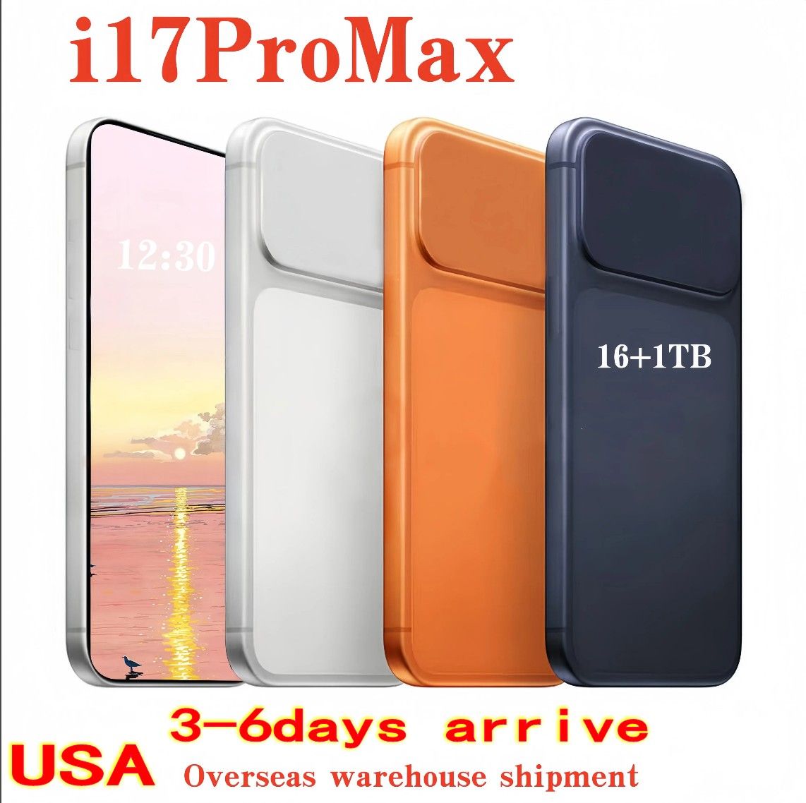 Designer luxury S25 Ultra i17 Pro Max Orange i16 Android Smartphone Camera Smart Phones Unlocked LTE 16GB+1TB HD GPS Ring watch Sealed Packaging box bag free Case S10 2