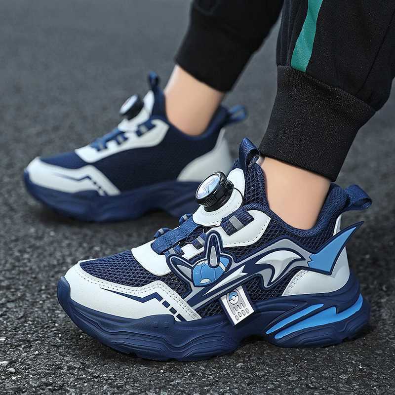 Classic yellow childrens sports shoes summer mesh lightweight childrens casual sports shoes fashionable design knob girls sports shoes W250407