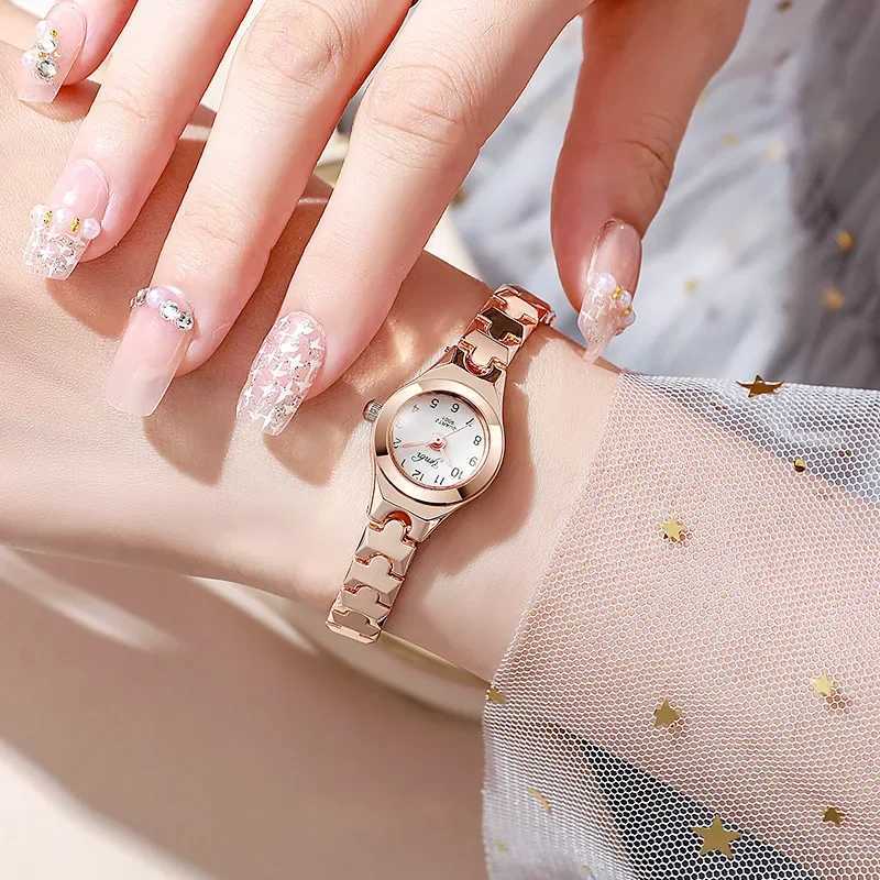 Elegant Womens Watch Rose Gold Luxury Steel Bracelet Womens Watch GiftT250408