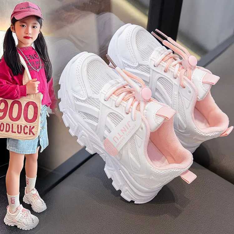 Childrens mesh sports shoes lightweight casual running shoes for boys and girls newly arrived soft soled breathable for summer tennis W250407