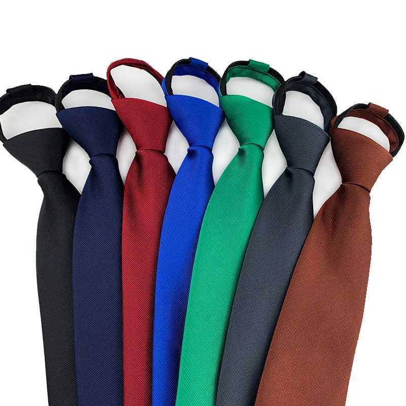 Solid Necktie Zipper Tie 8cm Ties Business for Man Gravatas Handkerchief Bowtie Mens Wedding Shirt Accessories X250407