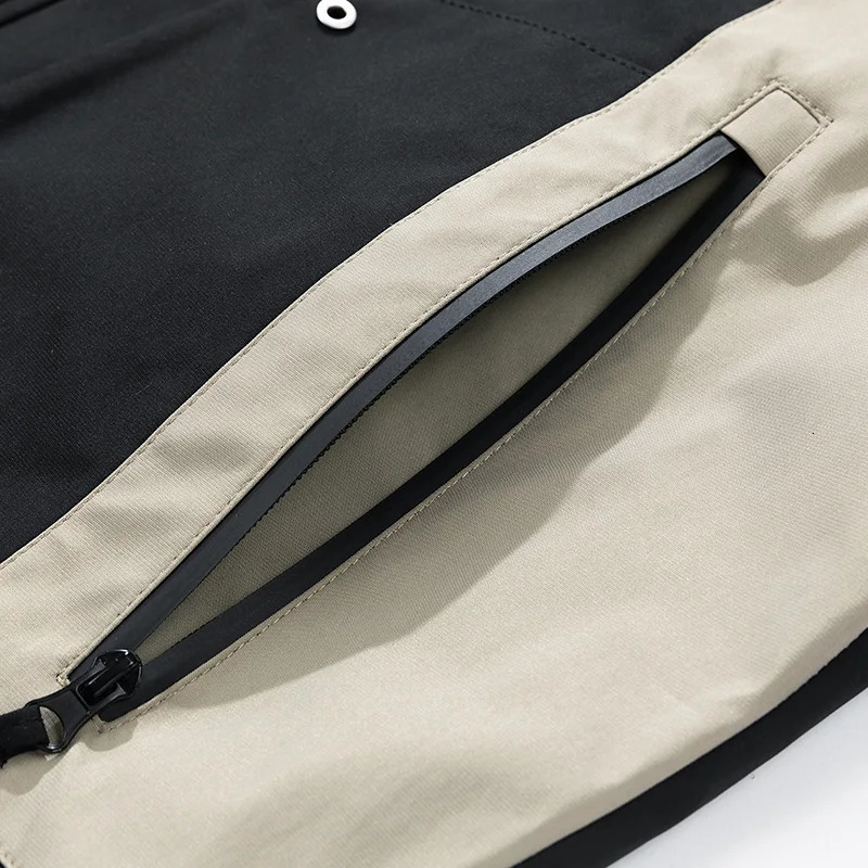 Mens jacket waterproof and windproof cover oversized trench 6XL 7XL 8XL black camping bomber loose thin soft shell 250407