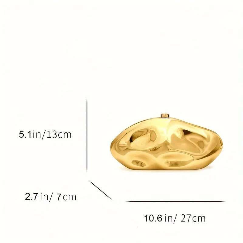 Acrylic Shell Shape Bag Gold Sier Blue Women Evening Party Cute Metal Shiny Purse Handbag 2025 Wholesale Clutch Bags