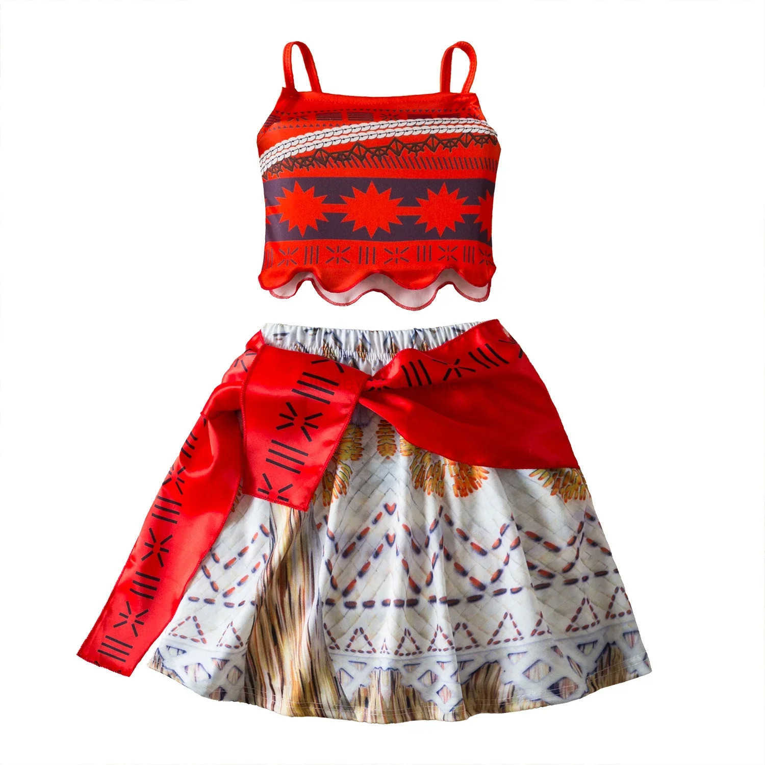 Disney Moana 2 Girls Costumes Halloween Princess Vaiana Role Playing Dress Girls Carnival Party Costumes Children Polynesian Beach Costumes X250408