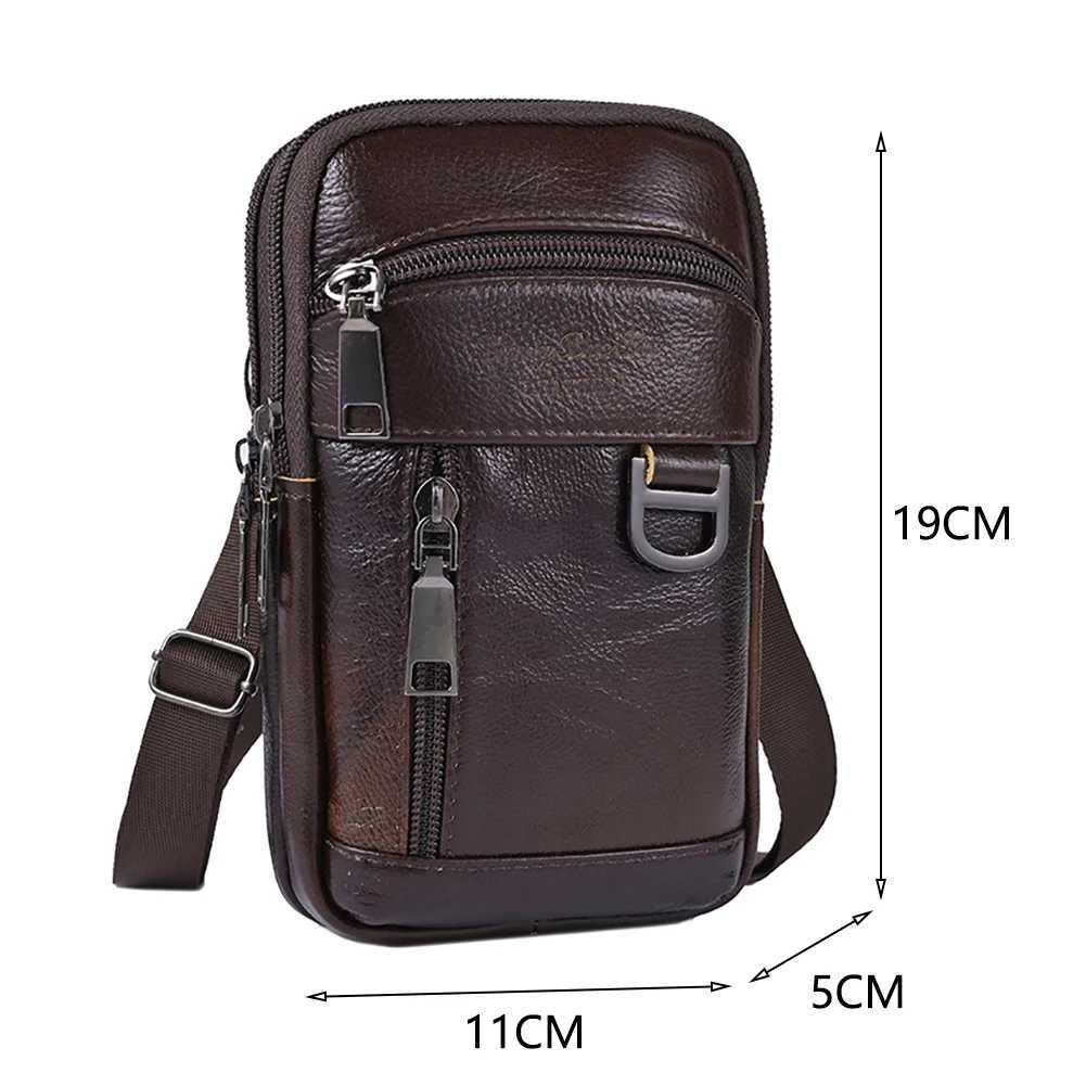 Mens FAshion Cross Bag Waterproof Leather Shoulder Bag Lightweight Waist Bag Mens Travel Outdoor Bag Z250407