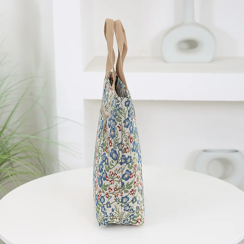 Knitted Jacquard Fabric Large Capacity Handbag Bucket style Portable Storage Bag Outward Mothers Daily Clothing 250401