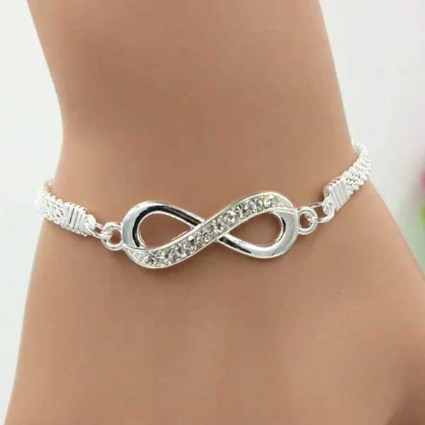 Delysia King New Fashion Unisex Simple Personality Unlimited Bracelet 8 She Crystal Inlay Jewelry ly GiftC250408