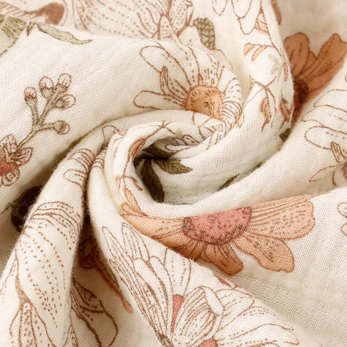 Cotton Breathable Flowers Print Baby Tassels Swaddle Blanket Summer Air Condition Cover Blanket For Kids Stoller Cover Blanket 250408